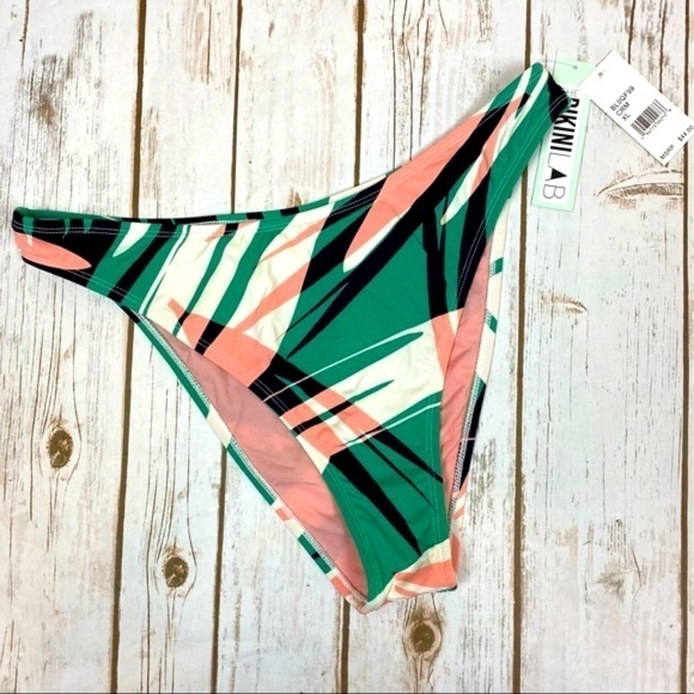 The Bikini Lab Abstract Palm Print Bikini Bottom‎